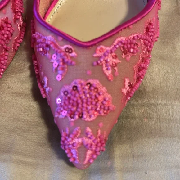 Betsey Johnson Pink Embellished Heels - Picture 2 of 4